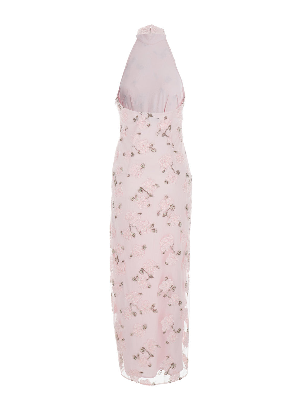 Rotate Women Long Dress 'Floral' With Open Back In Pink Fabric For Women ROTATE