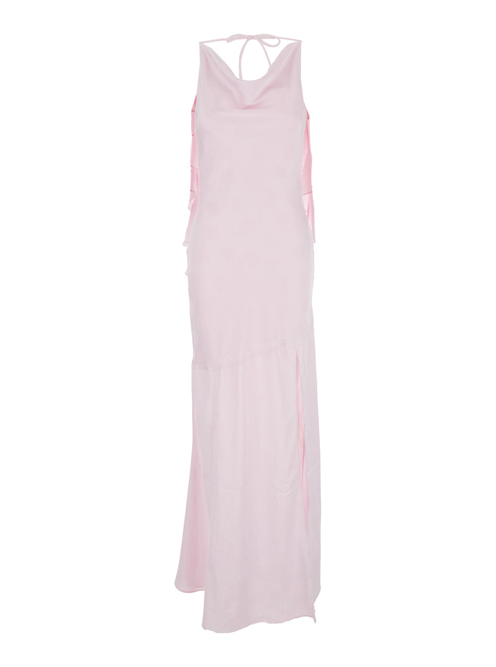 Rotate Women Long Dress 'Rosa' With Back Opening And Draped Details In Pink Fabric For Women ROTATE