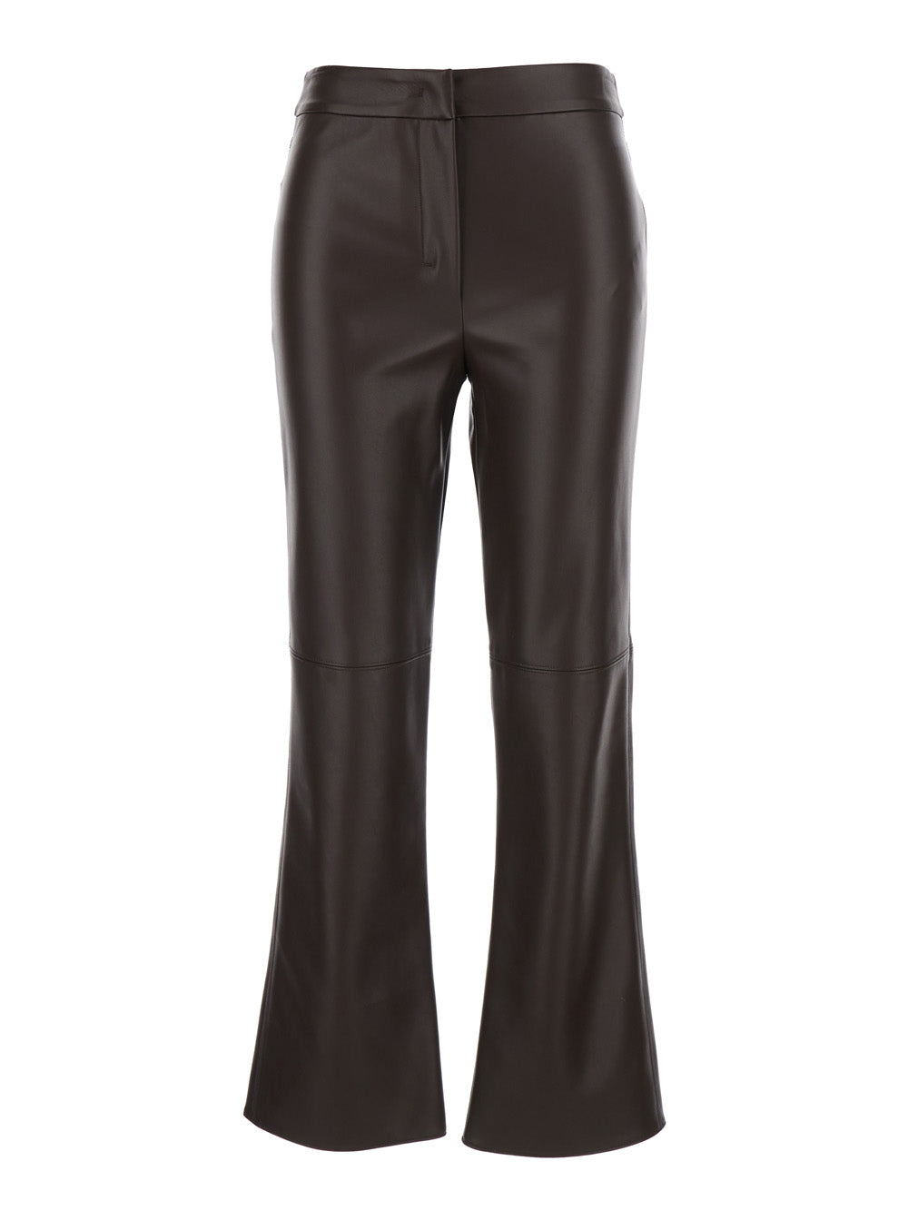 'S Maxmara Women 'Sublime' Brown Pants With Clasp And Zip Closure In Ecoleather For Women S MAX MARA