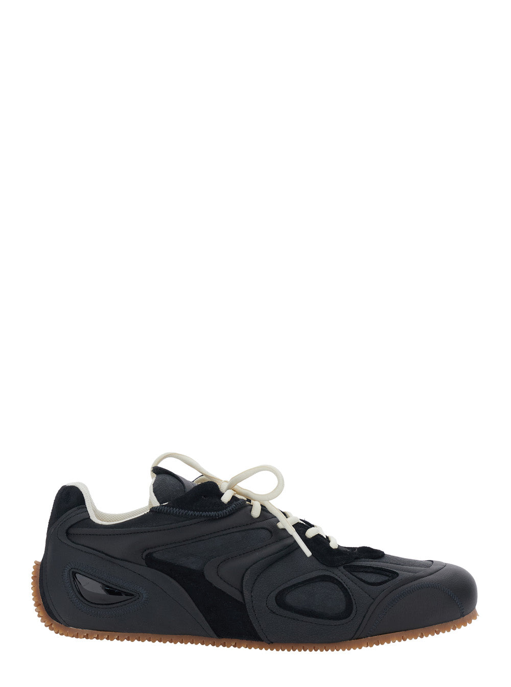 Axel Arigato Men 'Slow Runner' Black Sneaker With Insert Design And Grooved Sole In Leather And Suede Man AXEL ARIGATO