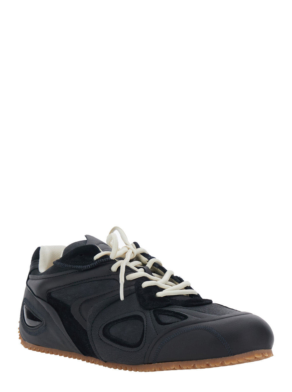 Axel Arigato Men 'Slow Runner' Black Sneaker With Insert Design And Grooved Sole In Leather And Suede Man AXEL ARIGATO