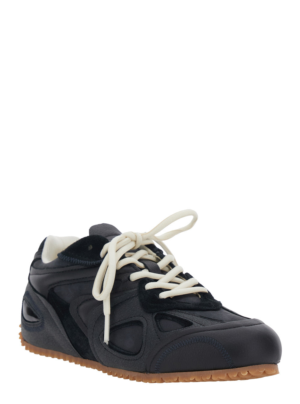 Axel Arigato Women 'Slow Runner' Black Sneaker With Insert Design And Grooved Sole In Leather And Suede Woman AXEL ARIGATO