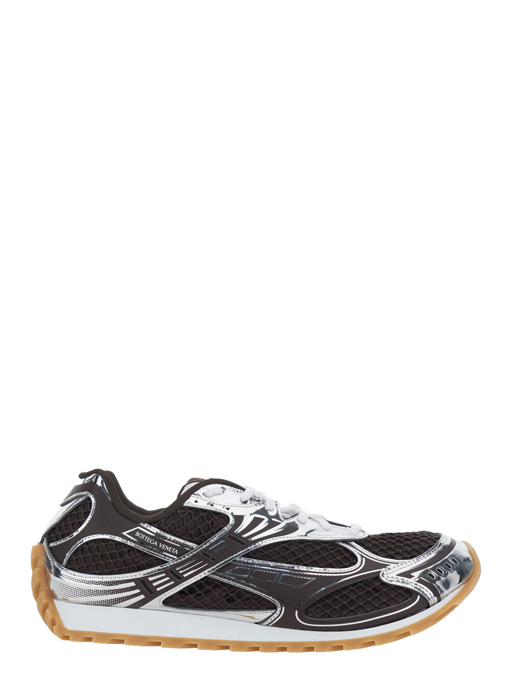 Bottega Veneta Men Brown Sneaker 'Orbit' With Logo Lettering Detail In Tech Fabric Men BOTTEGA VENETA