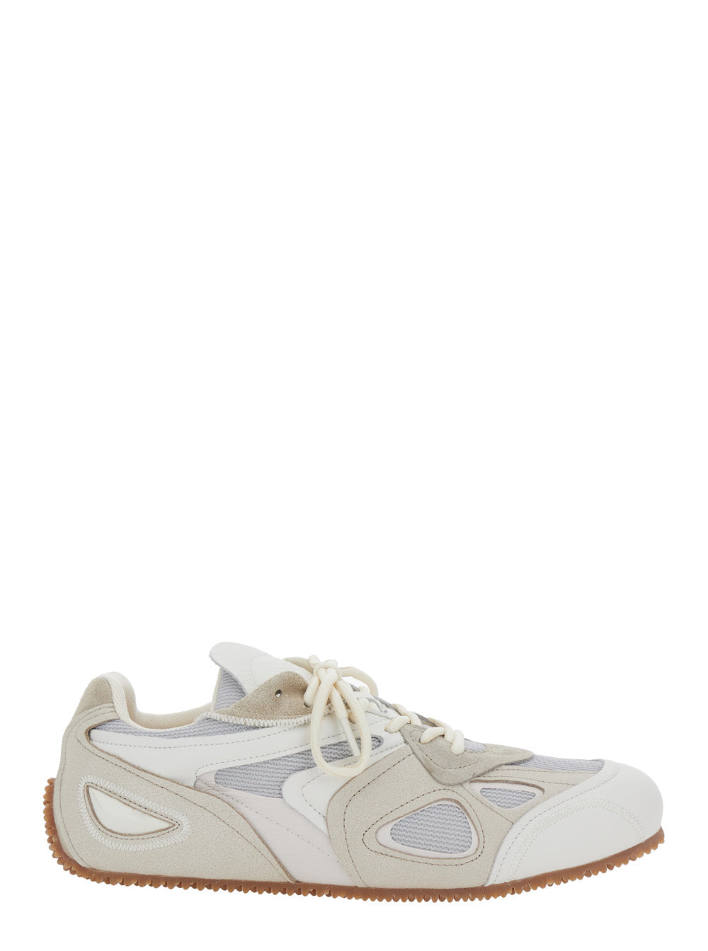 Axel Arigato Men 'Slow Runner' White And Beige Sneaker With Mesh Inserts And Grooved Sole In Leather And Fabric Man AXEL ARIGATO