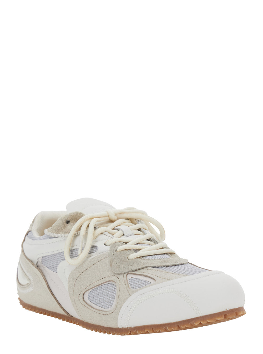 Axel Arigato Men 'Slow Runner' White And Beige Sneaker With Mesh Inserts And Grooved Sole In Leather And Fabric Man AXEL ARIGATO