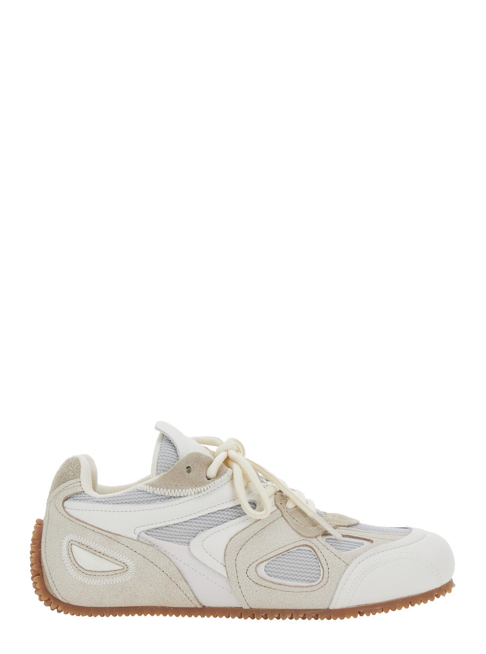 Axel Arigato Women 'Slow Runner' White And Beige Sneaker With Mesh Inserts And Grooved Sole In Leather And Fabric Woman AXEL ARIGATO