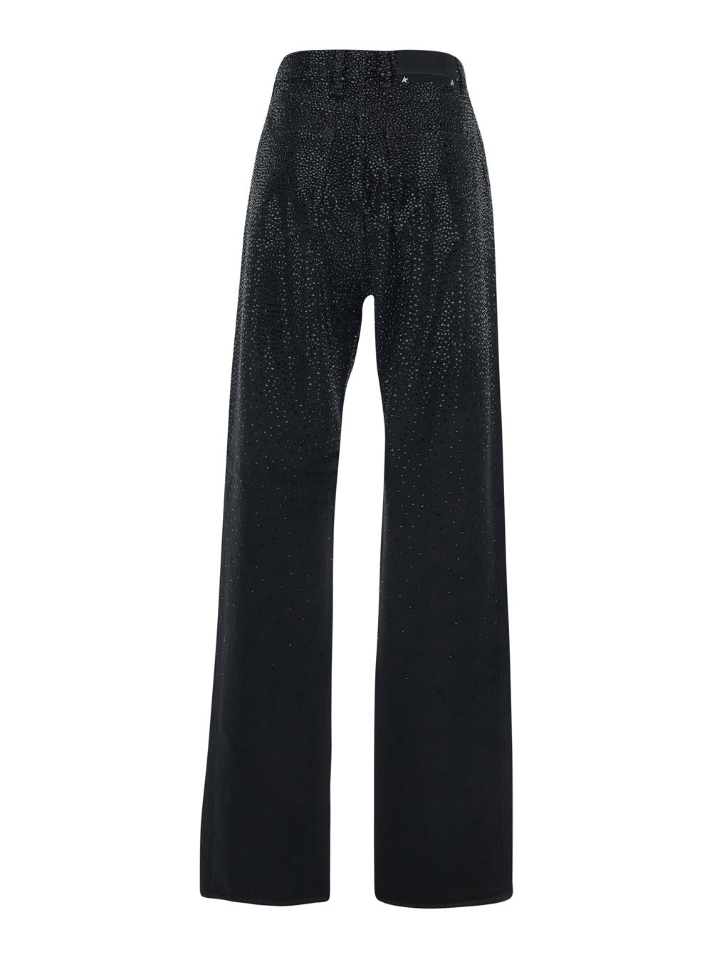 Golden Goose Women Black Jeans With Belt Loops And All-Over Crystal Embellishments In Denim Woman GOLDEN GOOSE