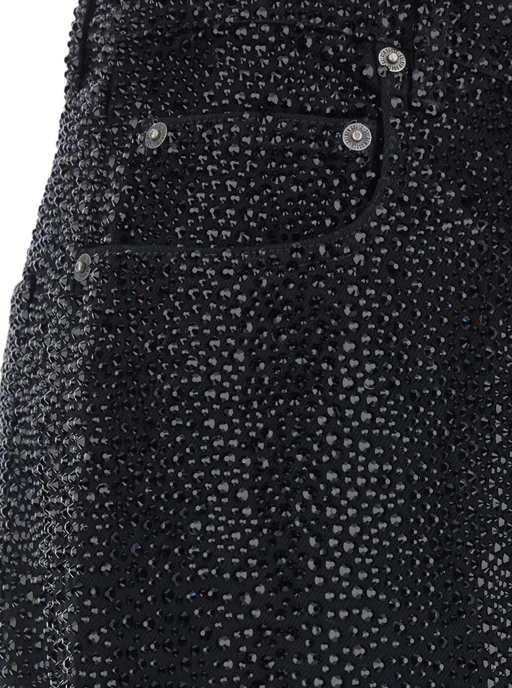 Golden Goose Women Black Jeans With Belt Loops And All-Over Crystal Embellishments In Denim Woman GOLDEN GOOSE