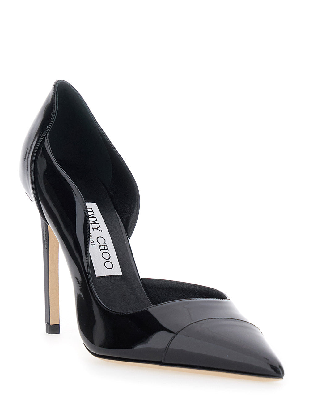 Jimmy Choo Women 'Brigitte' Black Pumps With Pointed Design Stiletto Heel In Enamelled Leather Woman JIMMY CHOO