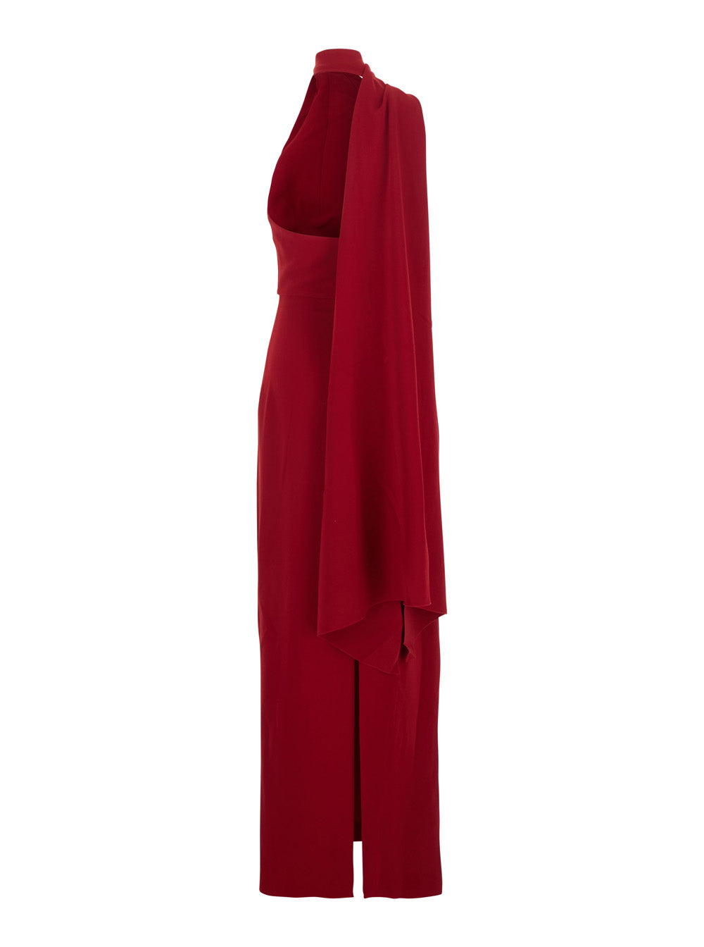 Solace London Women Long Dress 'Demi' With One-Shoulder Design And Back Vent In Red Fabric For Women SOLACE LONDON