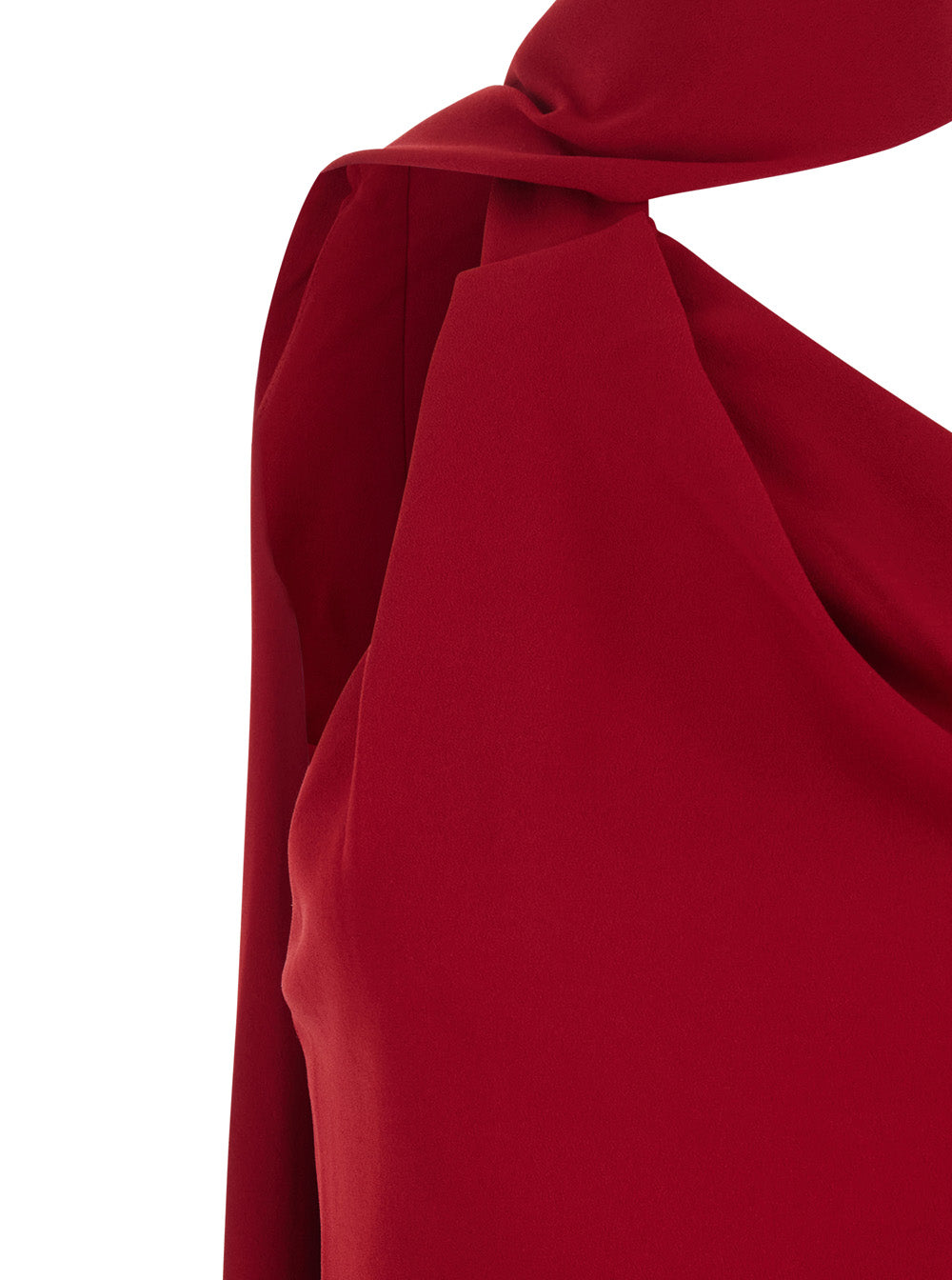 Solace London Women Long Dress 'Demi' With One-Shoulder Design And Back Vent In Red Fabric For Women SOLACE LONDON