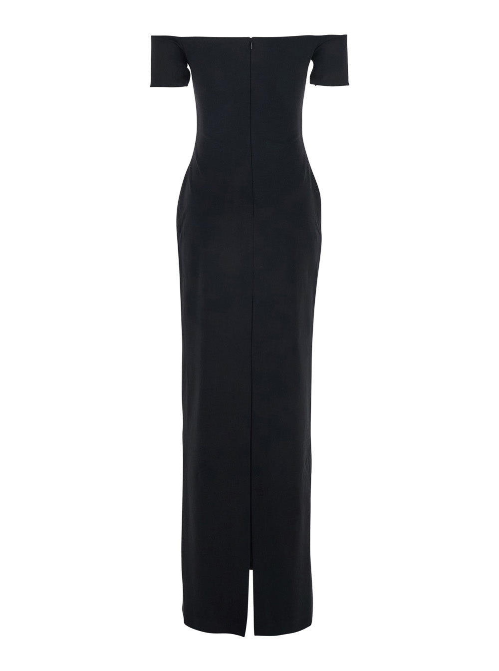 Solace London Women Dress 'Nile' With Off Shoulder And Vent On The Back In Black Fabric For Women SOLACE LONDON