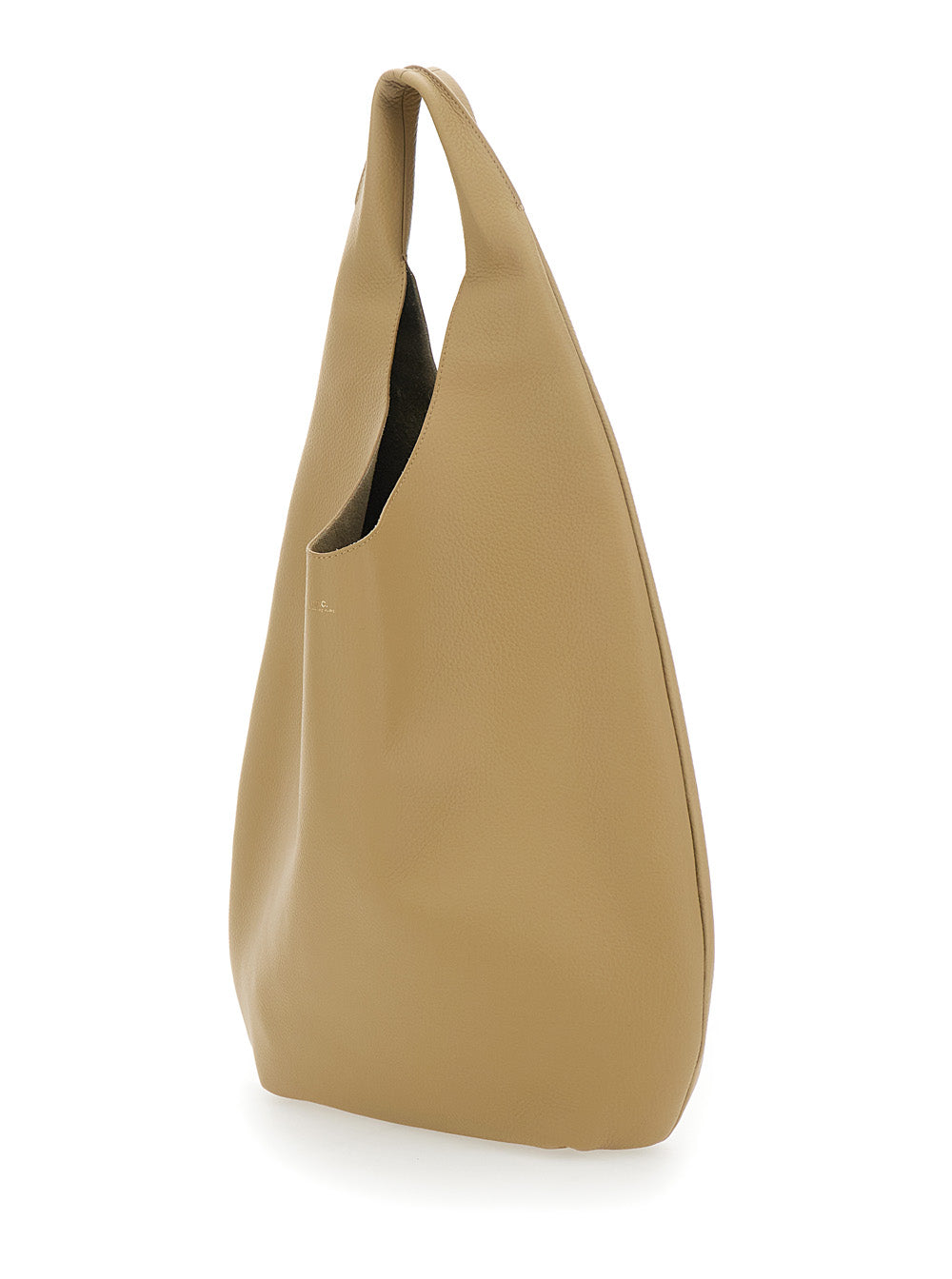A.P.C. Women 'Le Neige' Beige Shoulder Bag With Embossed Logo On The Front In Hammered Leather Woman A.P.C.