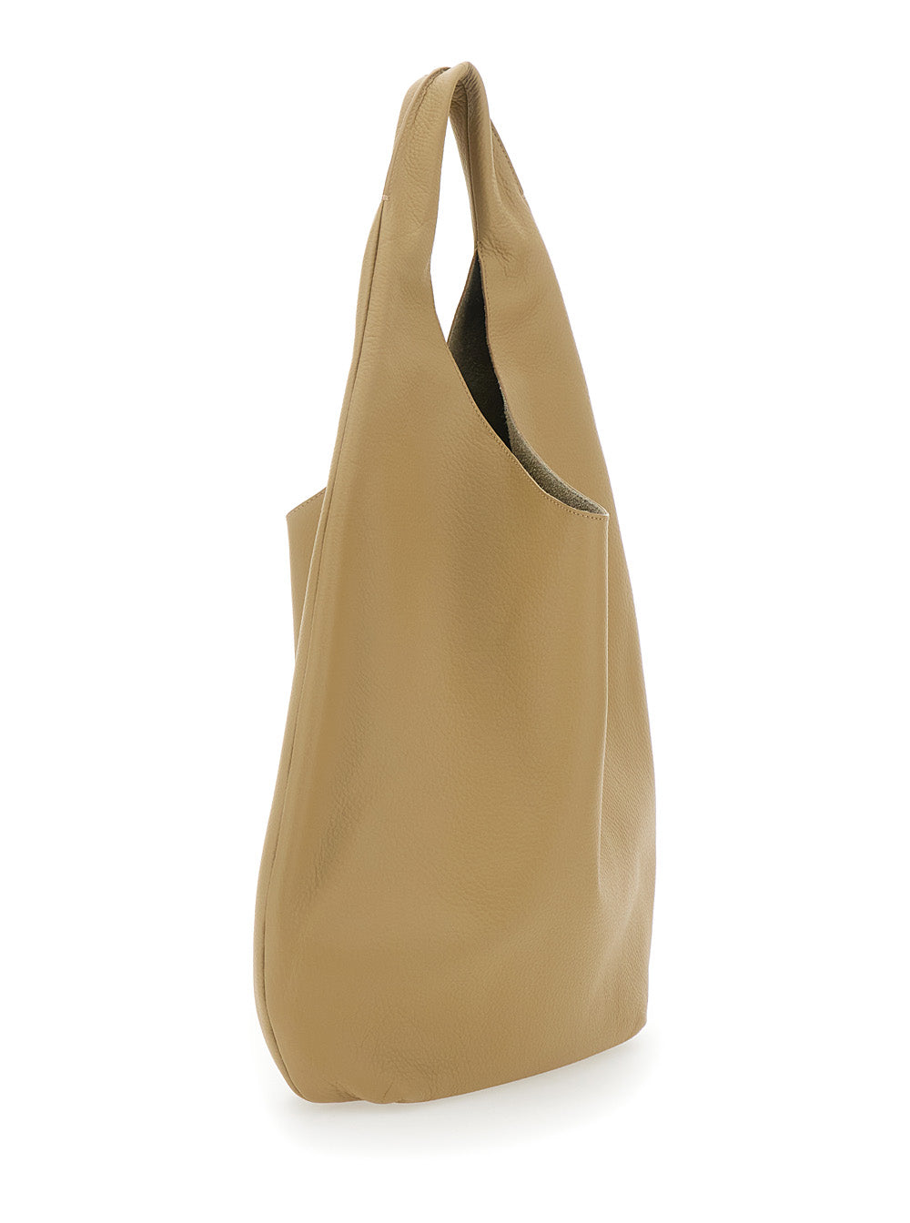 A.P.C. Women 'Le Neige' Beige Shoulder Bag With Embossed Logo On The Front In Hammered Leather Woman A.P.C.