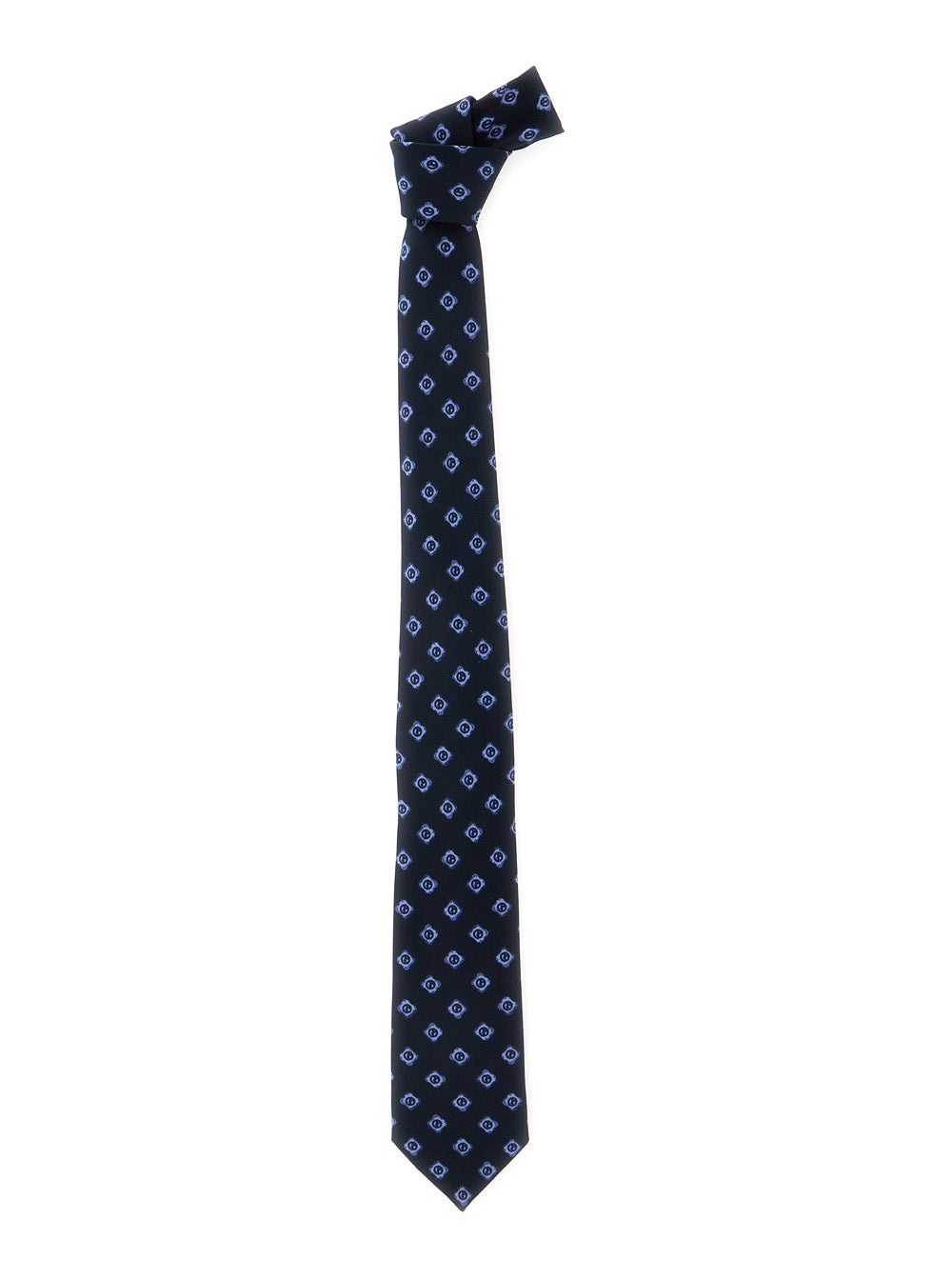 Giorgio Armani Men Blue Tie With All-Over Logo Print In Silk Man GIORGIO ARMANI