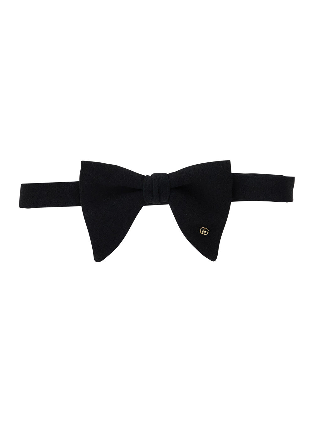 Gucci Men Black Bowtie With Gg Plaque On The Front In Silk Man GUCCI