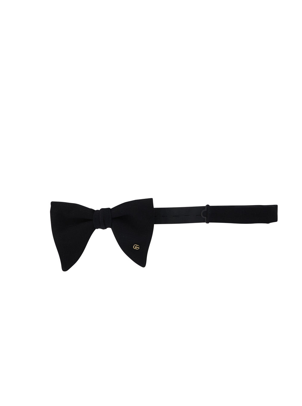 Gucci Men Black Bowtie With Gg Plaque On The Front In Silk Man GUCCI
