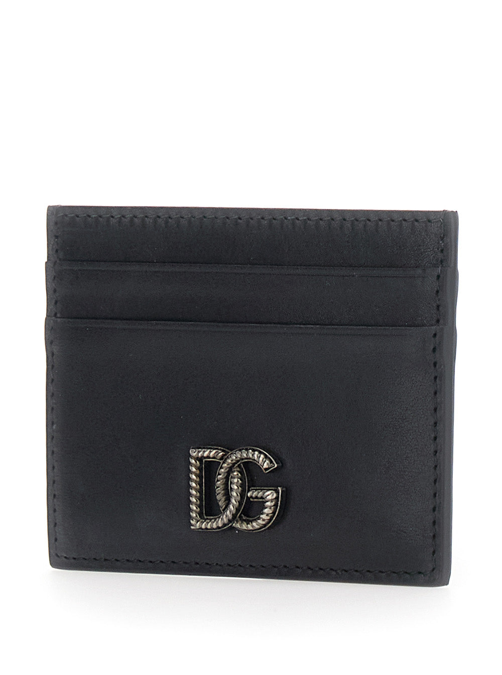 Dolce & Gabbana Men Black Card Holder With Logo Plaque On The Front In Leather Man DOLCE & GABBANA