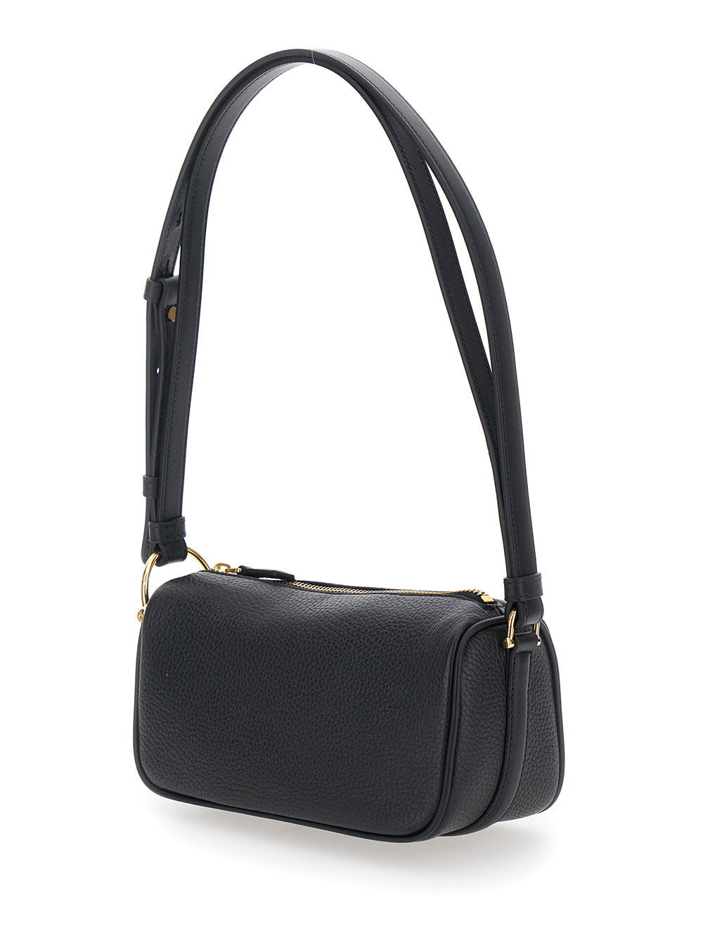 Gucci Women 'Half Horsebit' Black Mini Bag With Half Horsebit Detail And Adjustable And Removable Shoulder Strap In Grained Leather Woman GUCCI