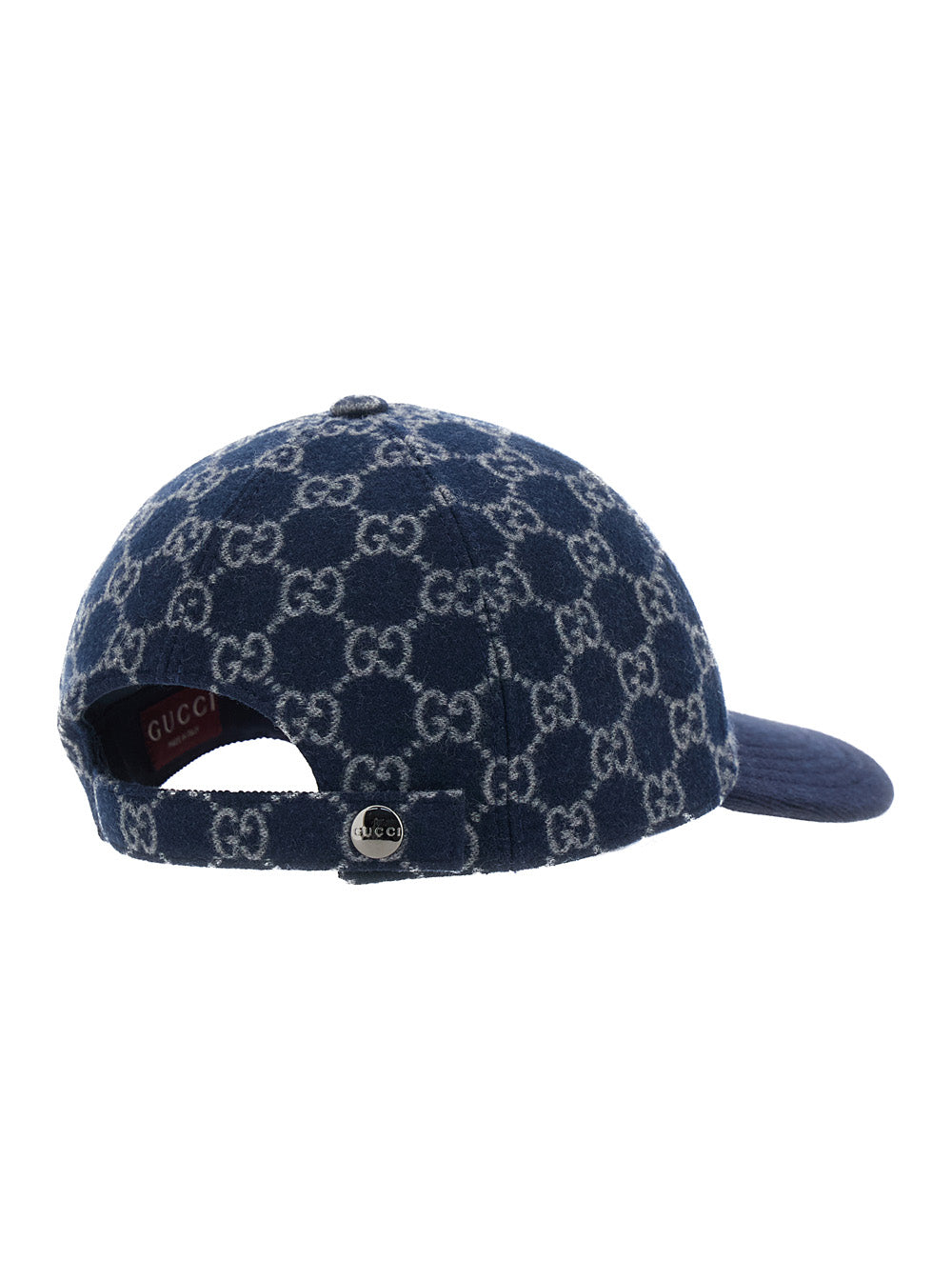 Gucci Men Blue Baseball Cap With Gg Motif In Cashmere For Men GUCCI