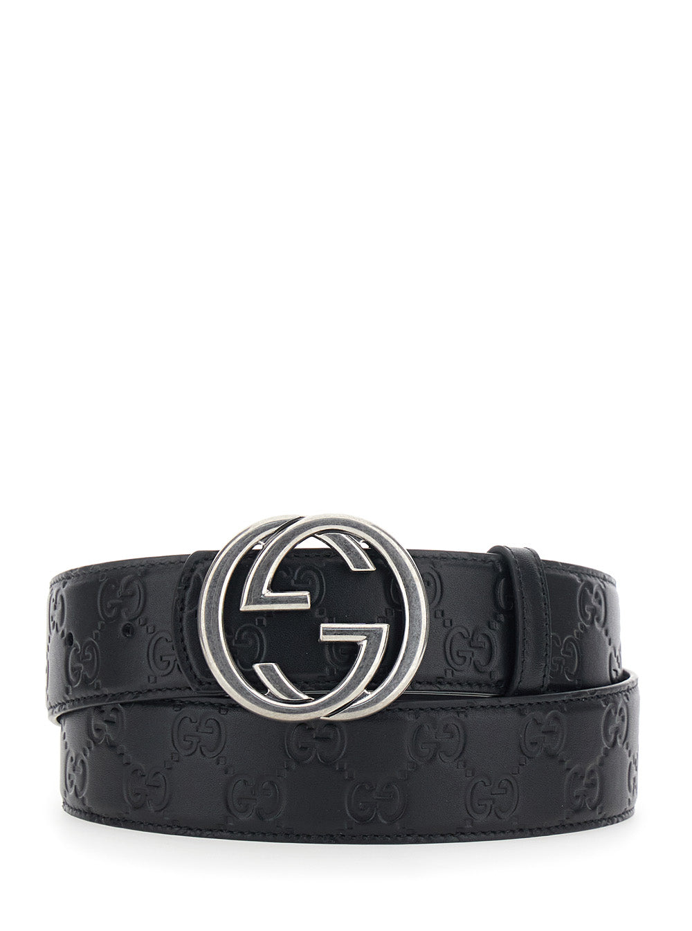 Gucci Men Black Reversible Belt With Gg Buckle In Leather For Men GUCCI