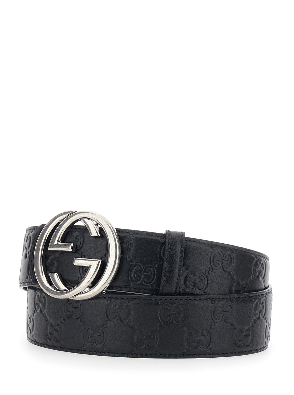 Gucci Men Black Reversible Belt With Gg Buckle In Leather For Men GUCCI