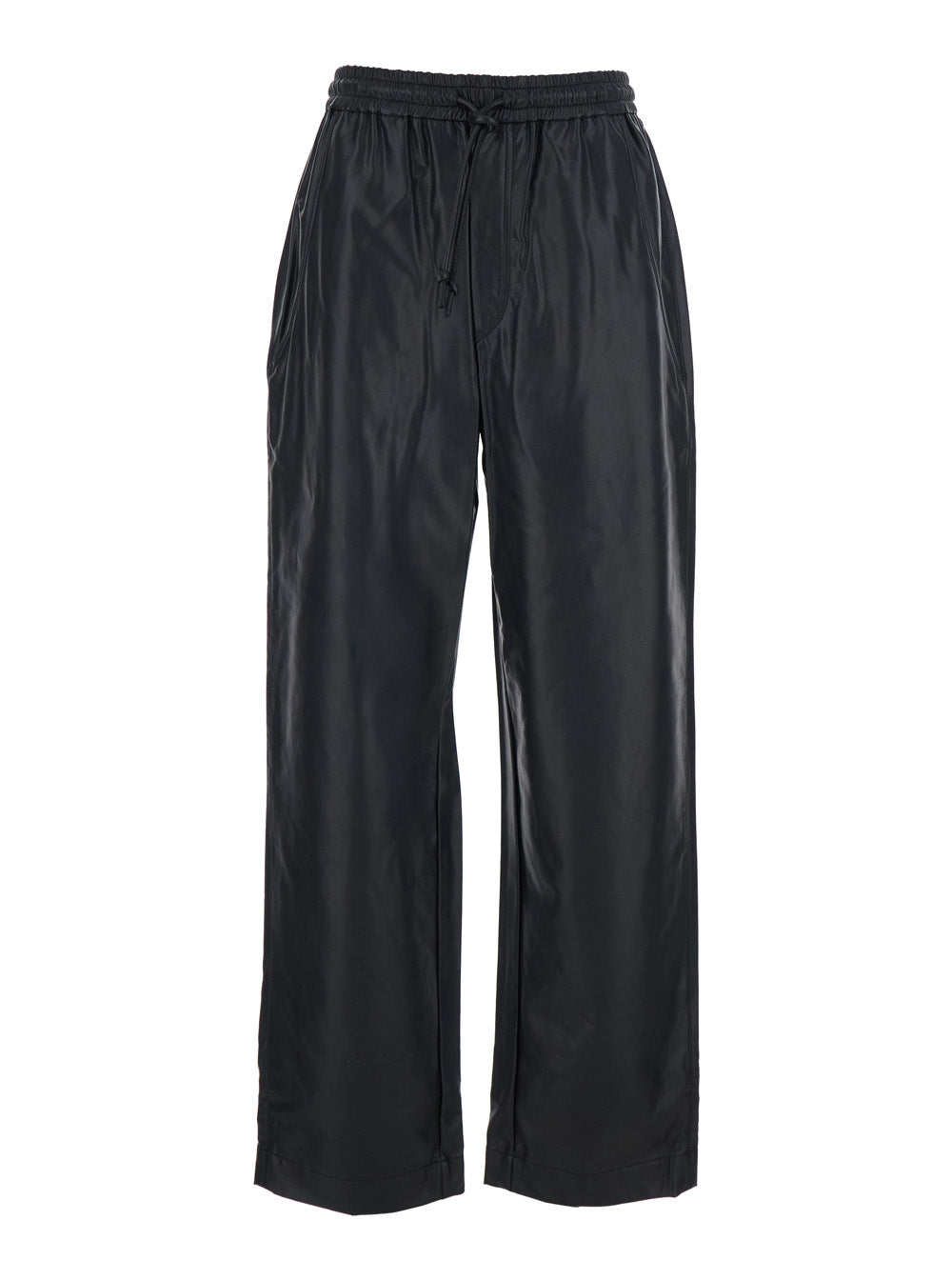 Isabel Marant Etoile Women 'Nereane' Black Trousers With Elasticated Waist And Patch Pockets In Eco Leather Woman ISABEL MARANT ETOILE