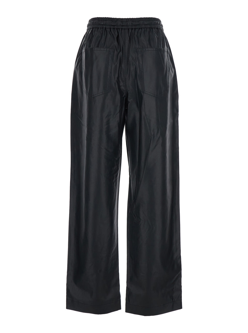 Isabel Marant Etoile Women 'Nereane' Black Trousers With Elasticated Waist And Patch Pockets In Eco Leather Woman ISABEL MARANT ETOILE