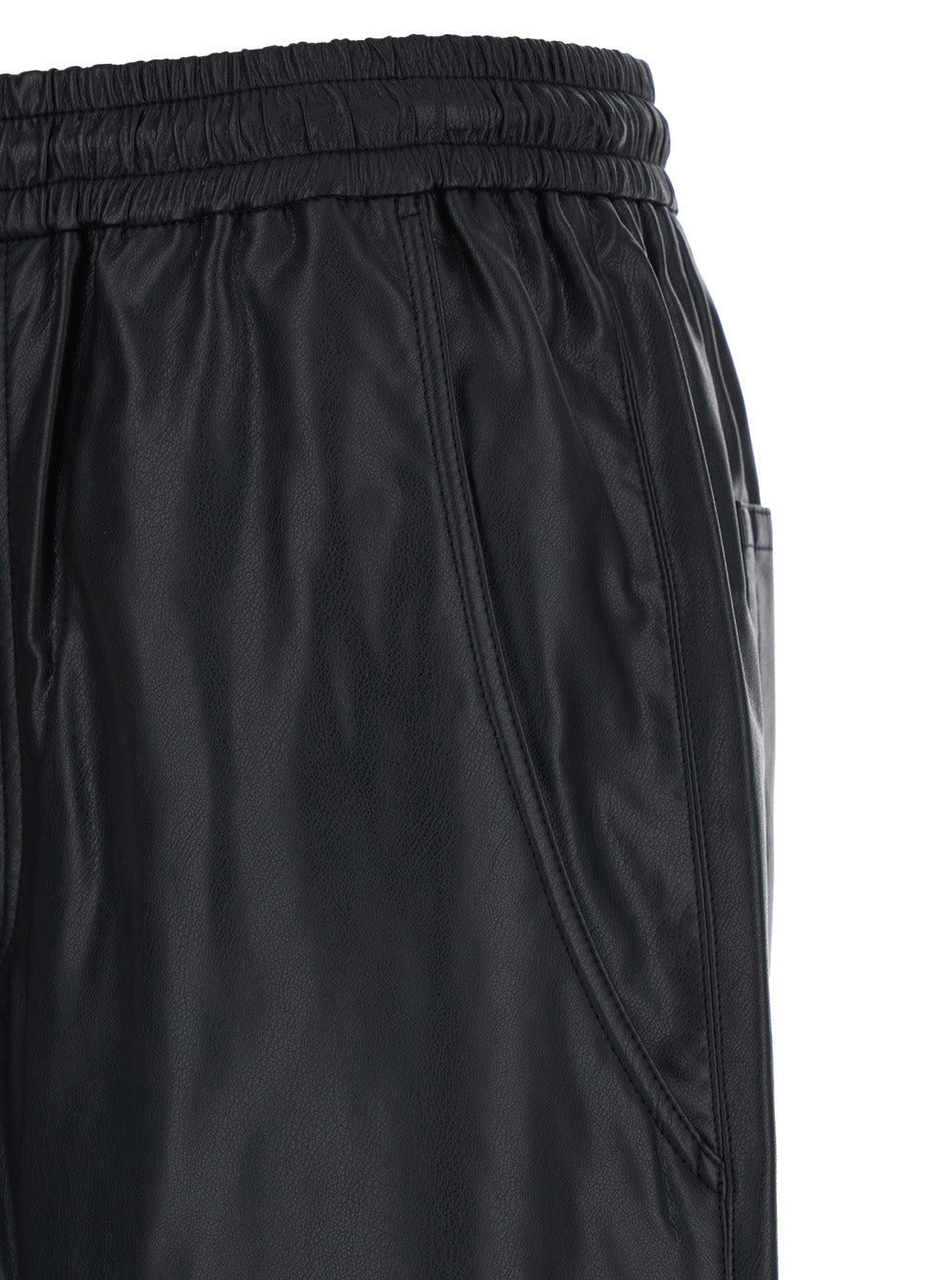 Isabel Marant Etoile Women 'Nereane' Black Trousers With Elasticated Waist And Patch Pockets In Eco Leather Woman ISABEL MARANT ETOILE