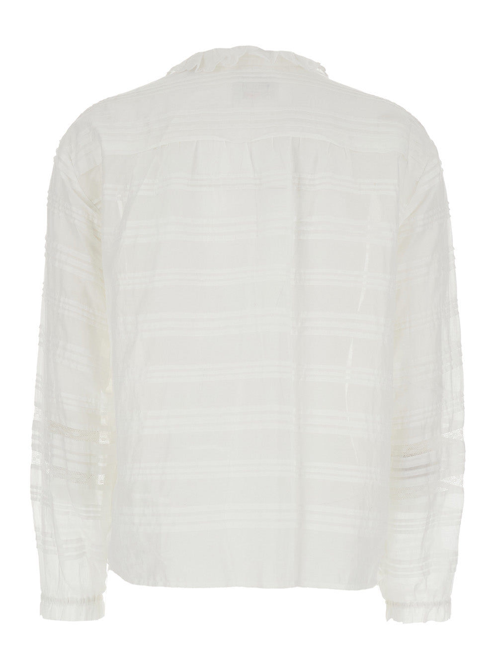 Isabel Marant Etoile Women Blouse 'Peline' With Choker Neckline And Details In Lace And Cotton Pleats White Women ISABEL MARANT ETOILE