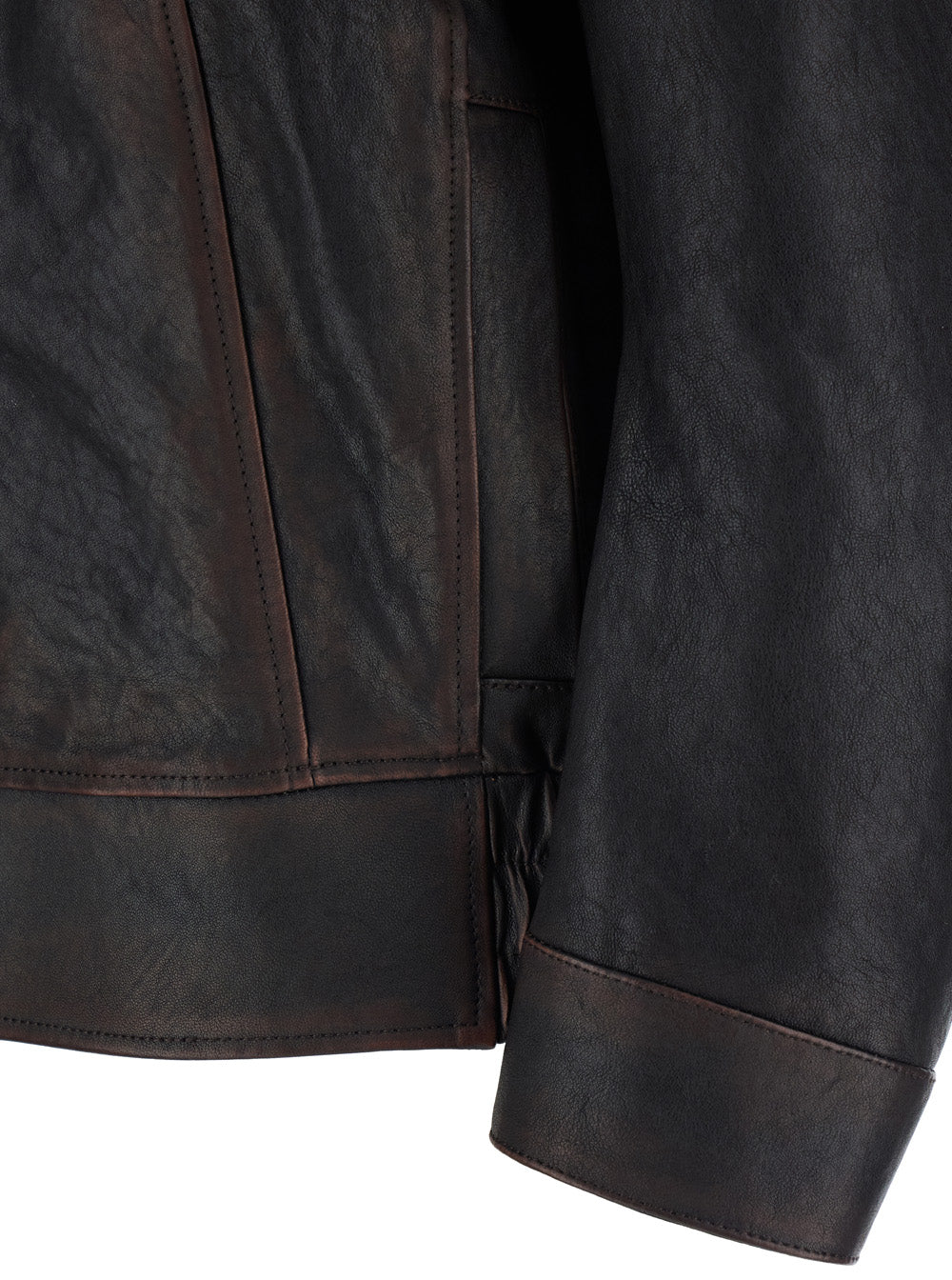 Golden Goose Men Brown Jacket With Classic Collar And Aged Effect In Leather Men GOLDEN GOOSE