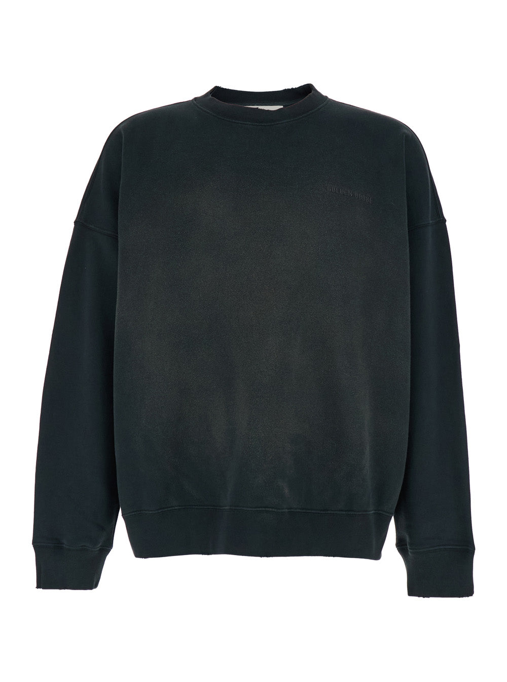 Golden Goose Men Grey Crew Neck Sweatshirt With Logo Lettering On The Front And Lightened Effect In Cotton Man GOLDEN GOOSE