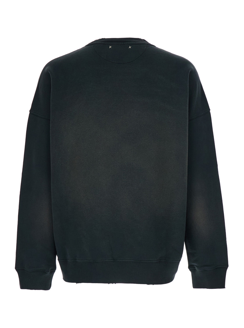 Golden Goose Men Grey Crew Neck Sweatshirt With Logo Lettering On The Front And Lightened Effect In Cotton Man GOLDEN GOOSE