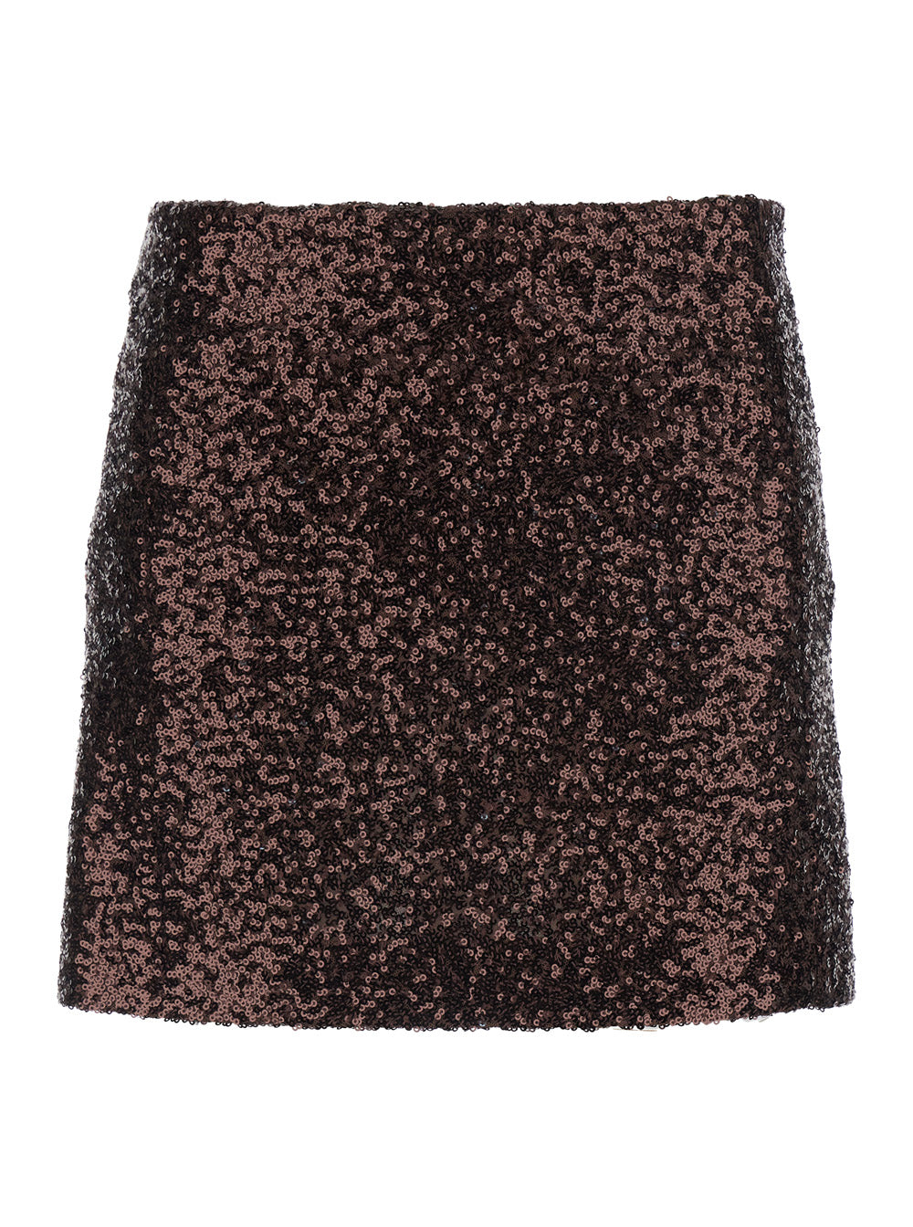 Leplain Women Brown Fabric Skirt With All-Over Sequins For Women LEPLAIN