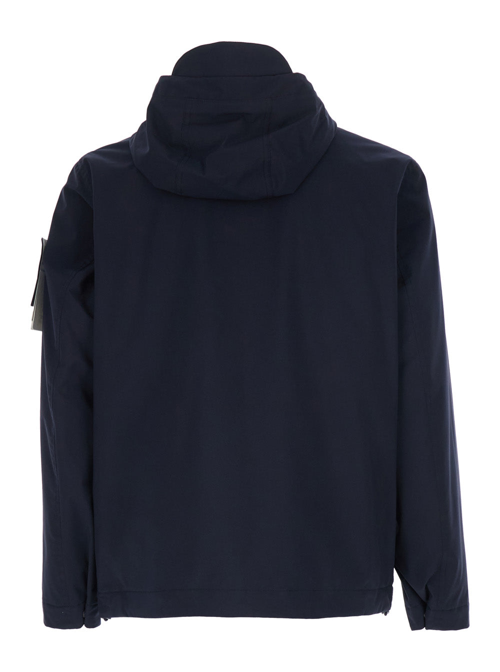 Stone Island Men Blue Jacket With Fixed Hood And Logo Patch On The Sleeve In Tech Fabric Woman STONE ISLAND