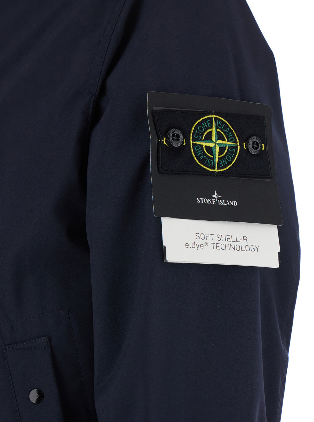 Stone Island Men Blue Jacket With Fixed Hood And Logo Patch On The Sleeve In Tech Fabric Woman STONE ISLAND