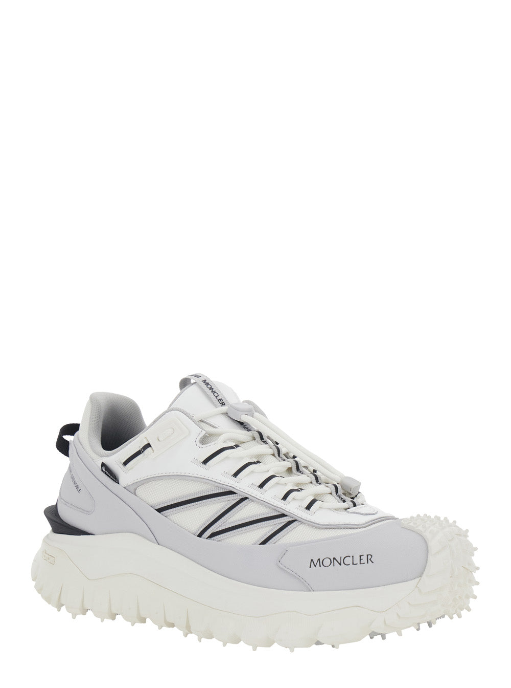 Moncler Men Low Sneakers 'Trailgrip Gtx' With Fabric Logo Detail White And Black Men MONCLER