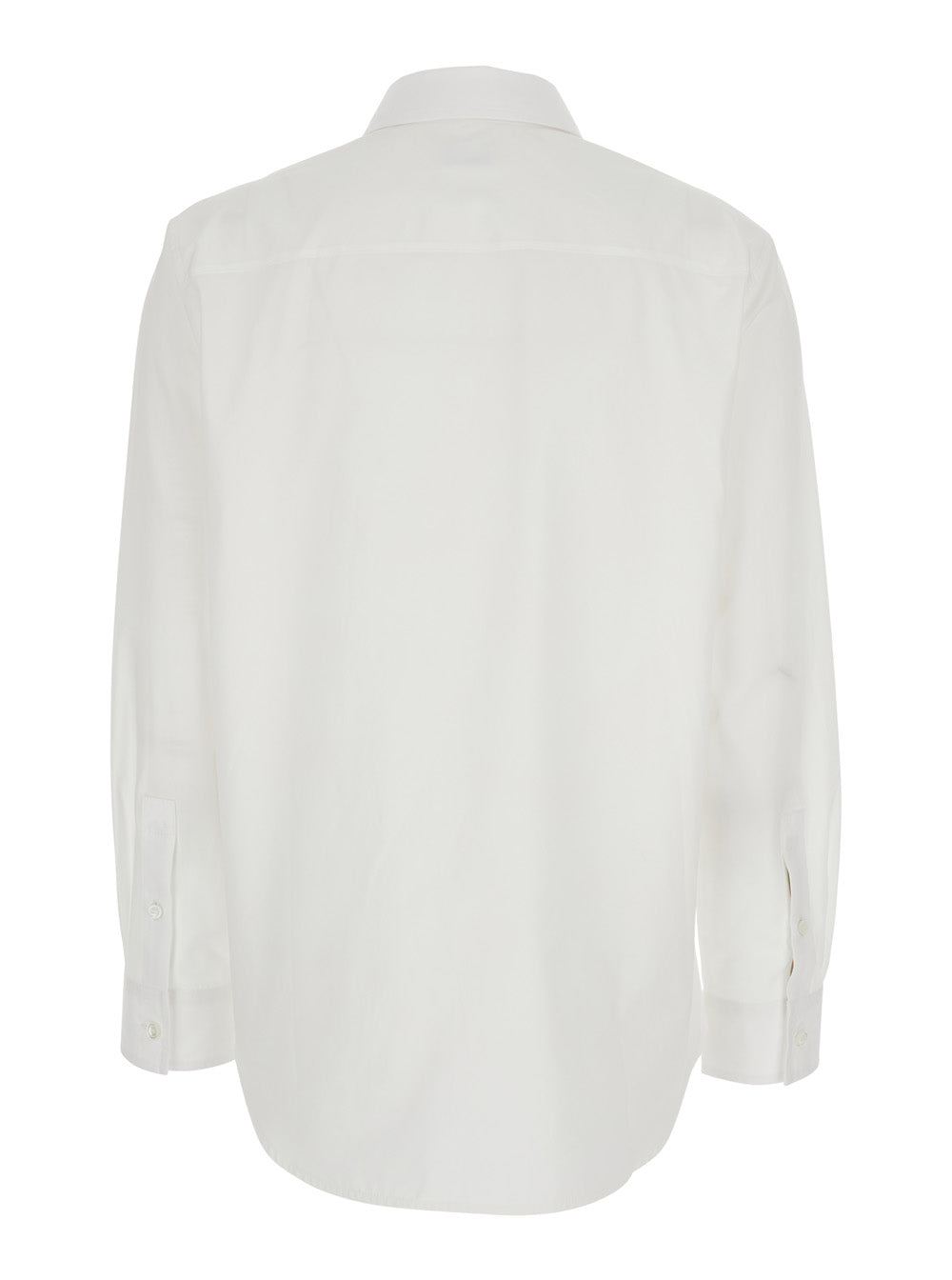 Burberry Women 'Ellora' White Shirt With Pointed Collar And Tone-On-Tone Embroidered Logo In Cotton Woman BURBERRY