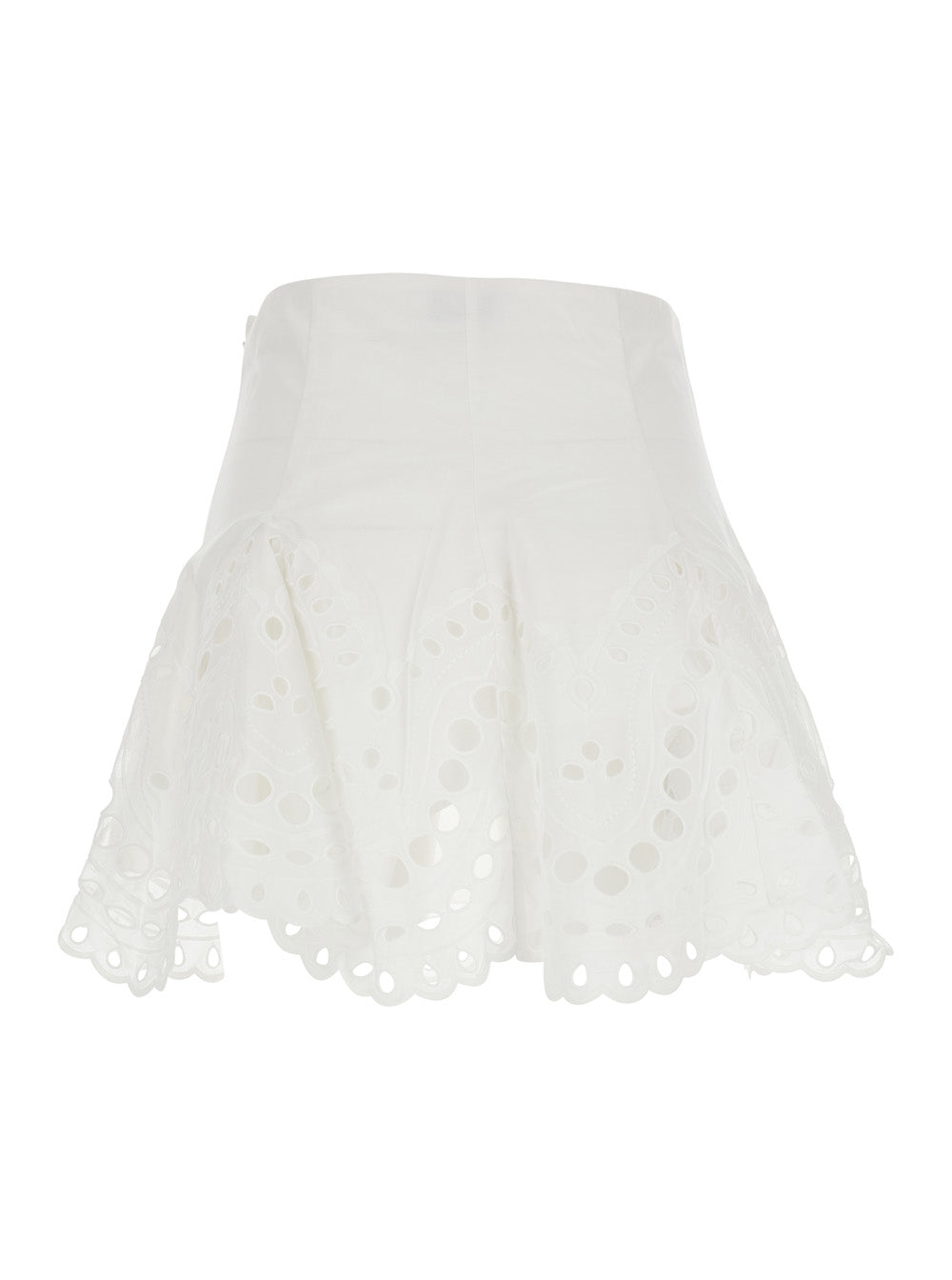 Charo Ruiz Women 'Sail' White Skirt With A-Line Design And Scalloped Hem In Cotton Blend Women CHARO RUIZ