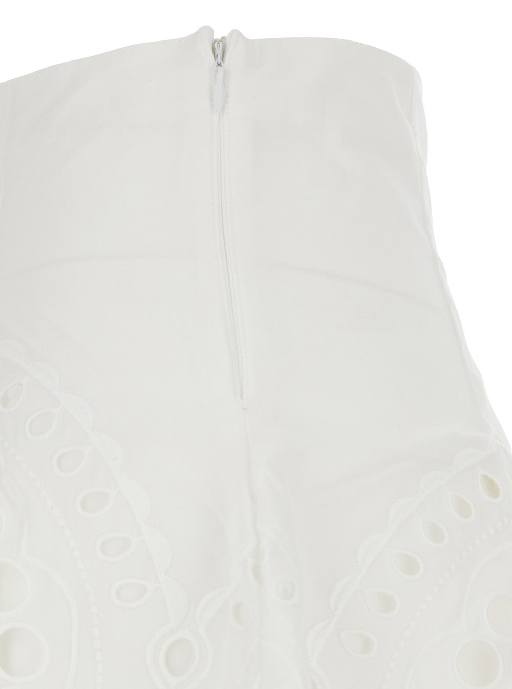 Charo Ruiz Women 'Sail' White Skirt With A-Line Design And Scalloped Hem In Cotton Blend Women CHARO RUIZ
