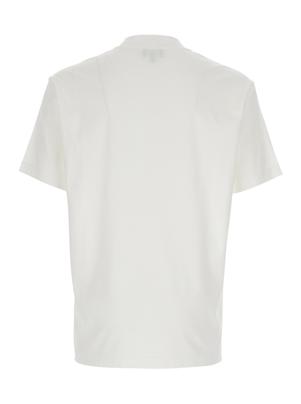 Giorgio Armani Men White T-Shirt With Embroidered Logo On The Front In Cotton Man GIORGIO ARMANI