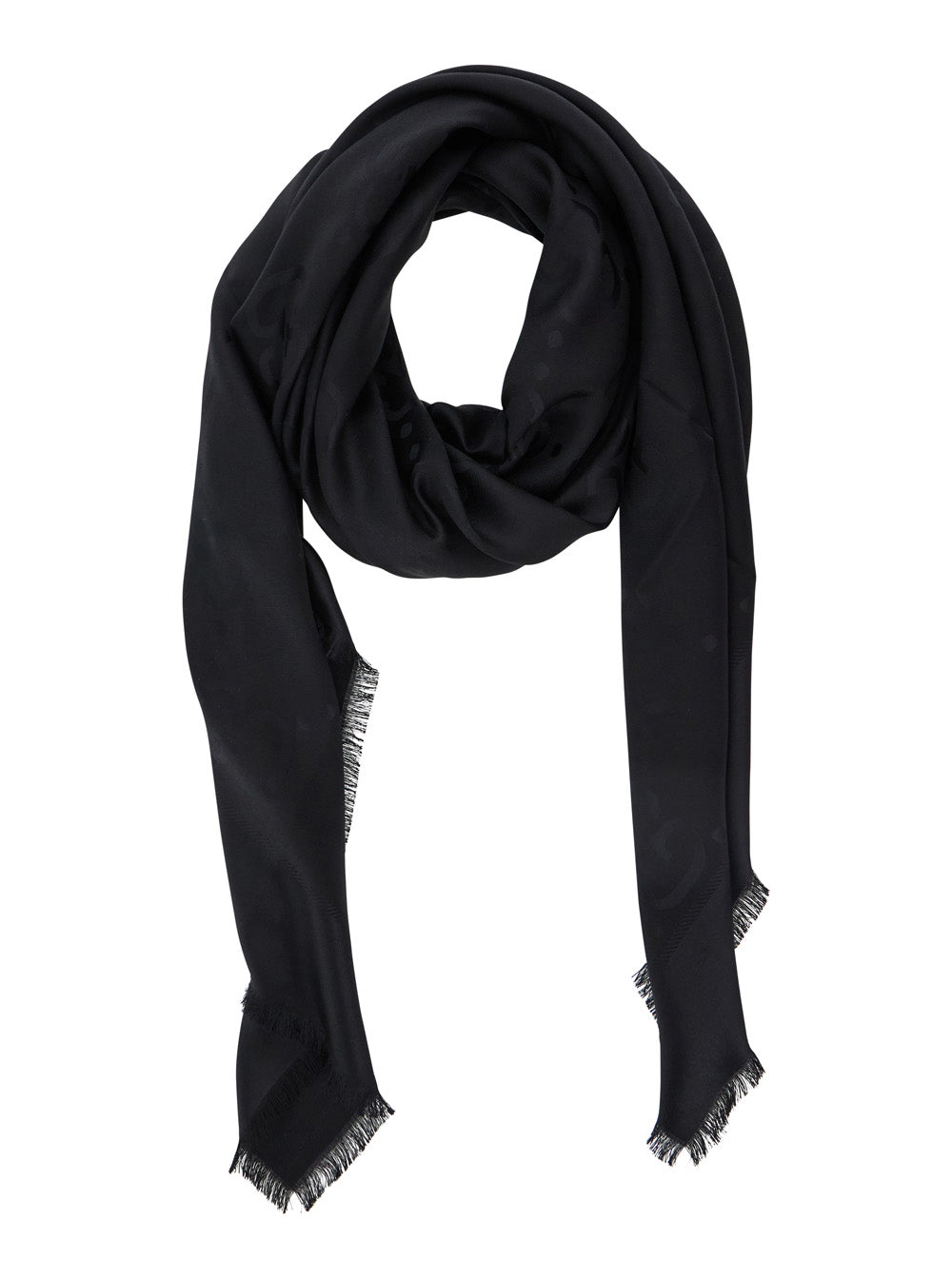 Gucci Women Black Scarf With Gg All-Over Motif In Wool Woman GUCCI