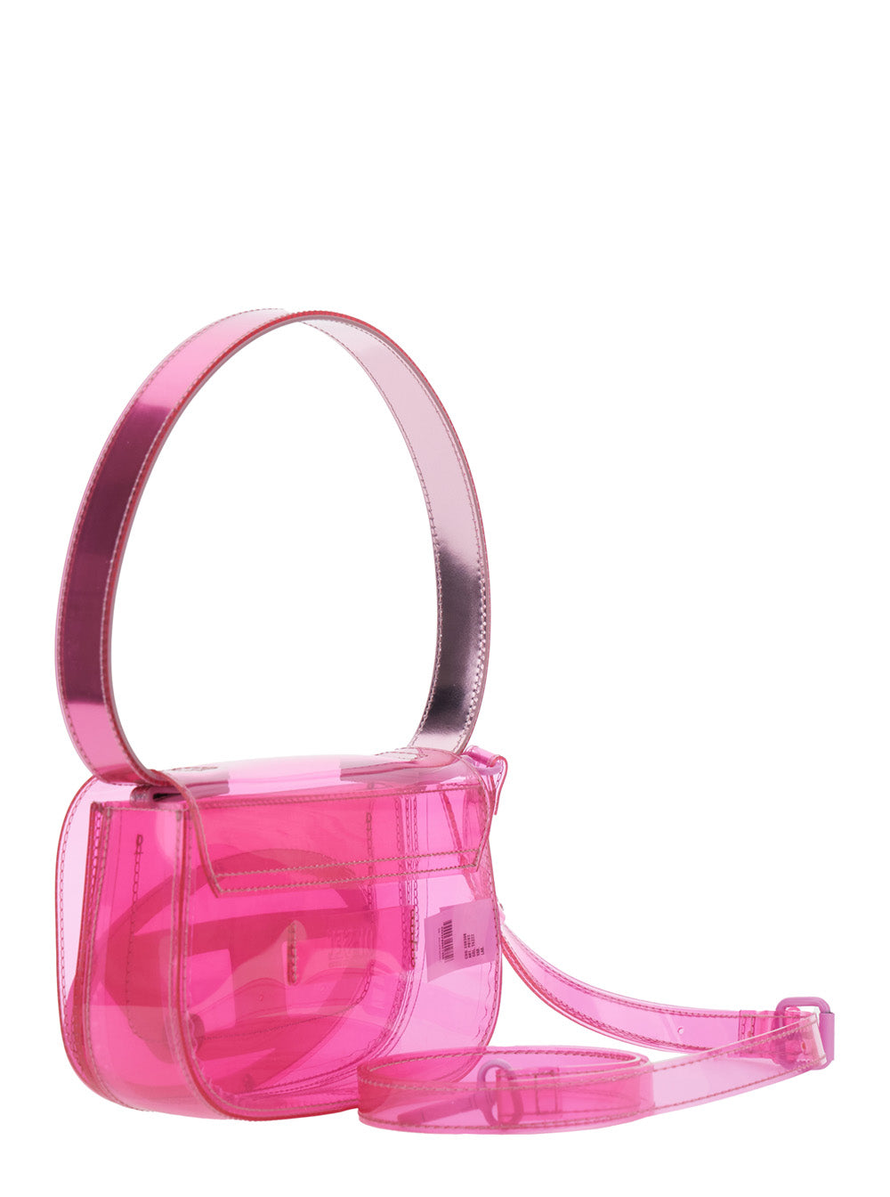 Diesel Women '1Dr' Pink Crossbody Bag With Oval D Patch And Semi-Transparent Design In Fabric Woman DIESEL