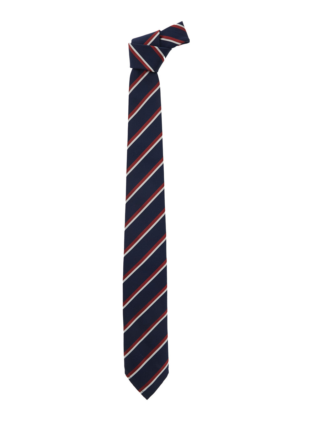 Dsquared2 Men Blue Tie With All-Over Striped Motif In Silk Man DSQUARED2