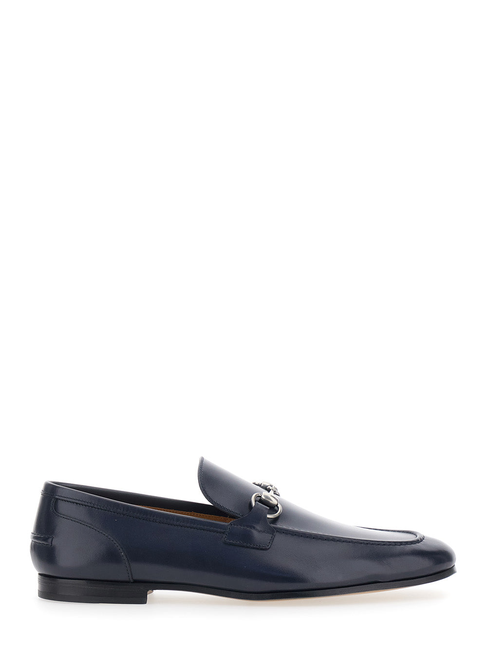 Gucci Men Blue Loafers 'Jordan' With Horsebit On The Front And Low Heel In Leather For Men GUCCI