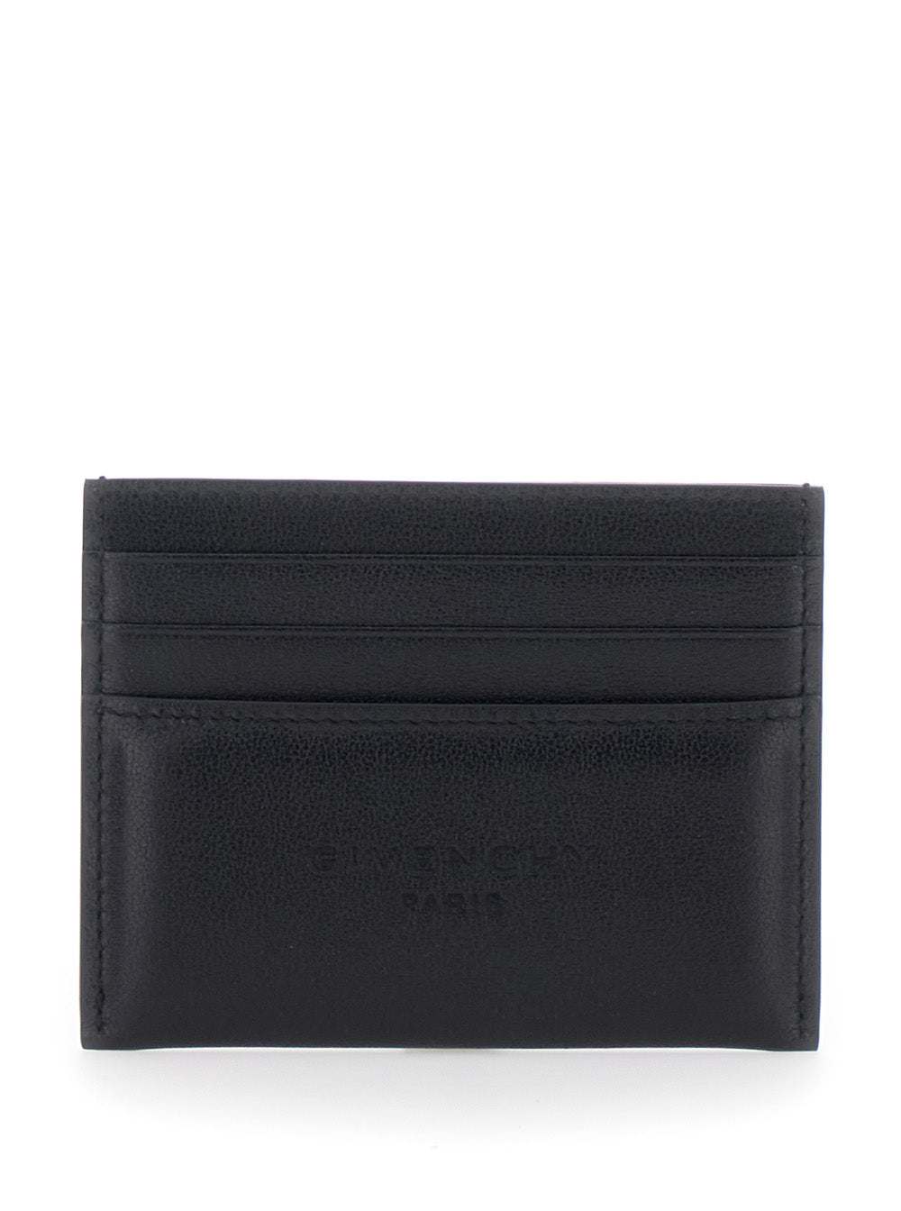 Givenchy Men Black Card Holder With Embossed Logo Lettering On Front And Rear In Leather Man GIVENCHY