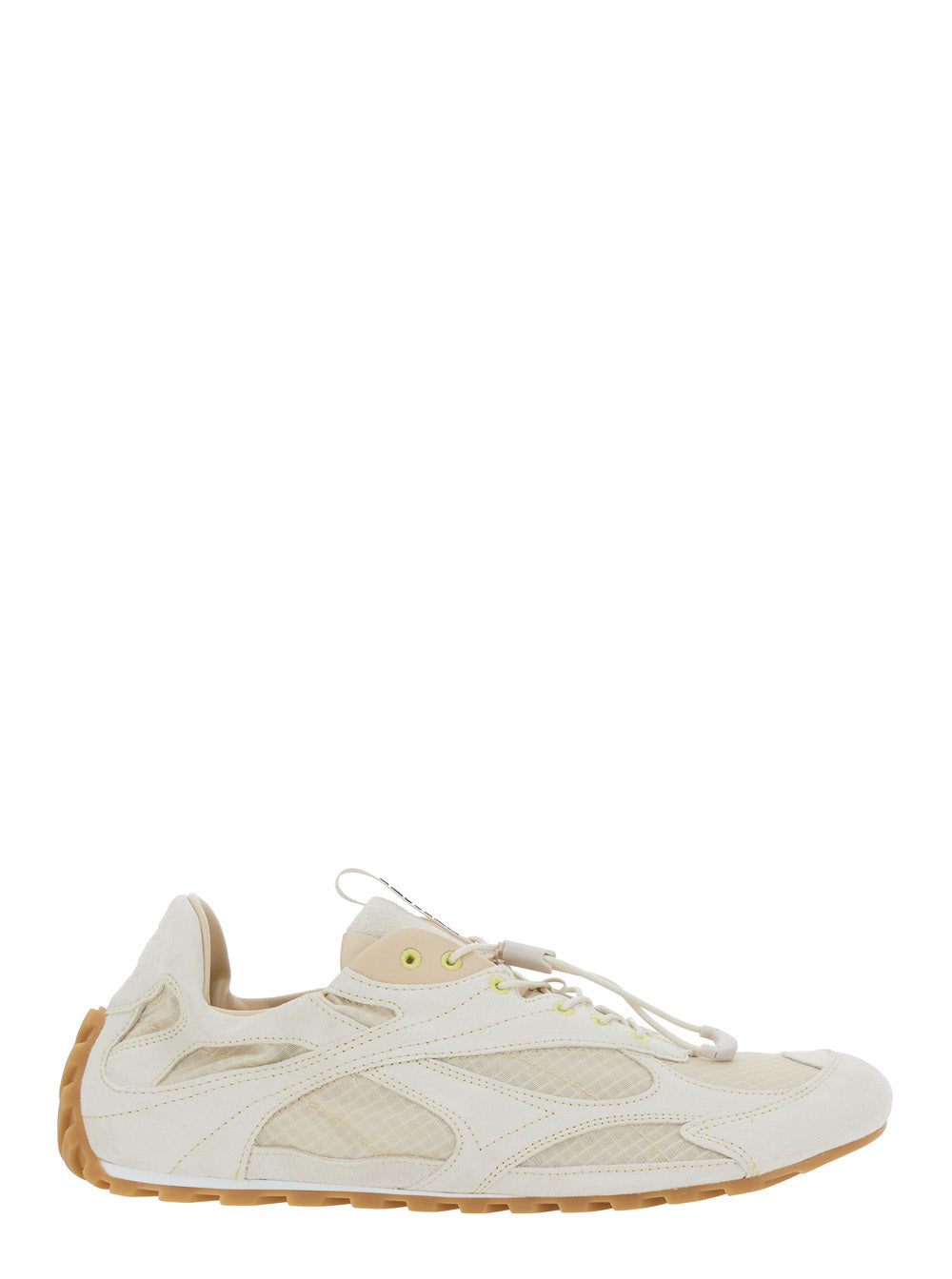 Bottega Veneta Men 'Orbit Flash' Beige Sneakers  With Logo Lettering Detail On The Pull-Tab And Elasticized Design In Leather And Tech Fabric For Men BOTTEGA VENETA