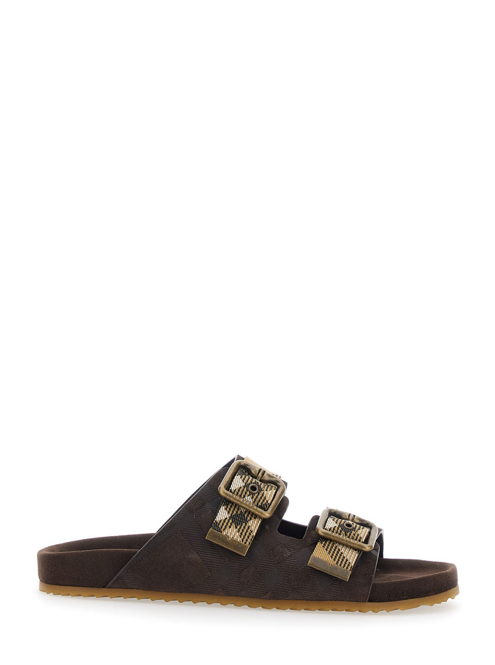 Burberry Women 'Urchin' Brown Sandals With Adjustable Buckle And Check Motif In Leather For Women BURBERRY