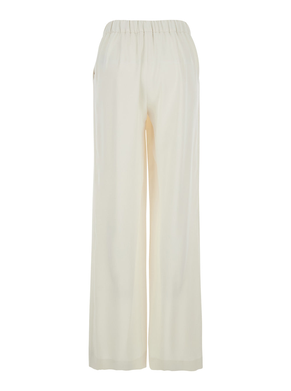 P.A.R.O.S.H. Women White Wide-Leg Pants With Elastic Waist For Women P.A.R.O.S.H.
