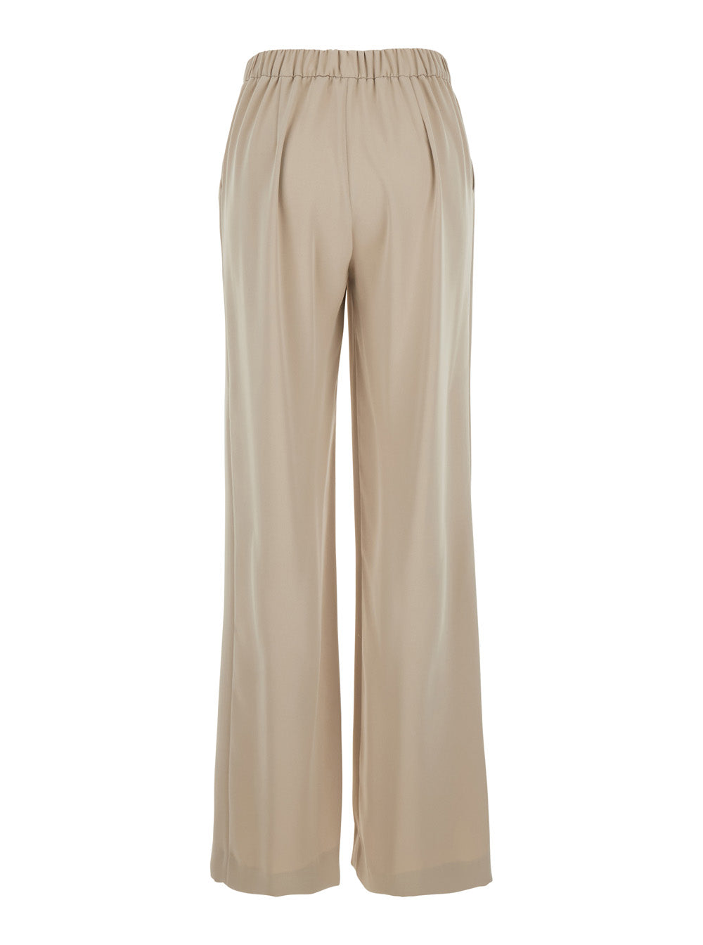 P.A.R.O.S.H. Women Beige Pants With Elastic Waist And Wide Leg In Women's Fabric P.A.R.O.S.H.